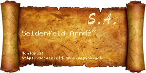 Seidenfeld Arnó névjegykártya